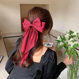 Women Large Bow Hairpin Chiffon Big Bowknot Stain Bow Barrettes