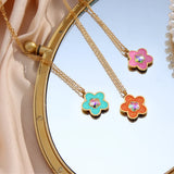 Y2K Flower Butterfly Pendant Necklace Stainless Steel Jewelry