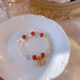 Lucky Transfer Tiger Year Bracelet Female Red Agate Student Year