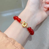 Lucky Transfer Tiger Year Bracelet Female Red Agate Student Year