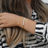 Fine Polished Woven Chain Pearl Bracelet for Women