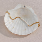 Fine Polished Woven Chain Pearl Bracelet for Women
