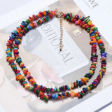 ZA Multicoloured Stone Beads Chokers Necklace Women Jewelry