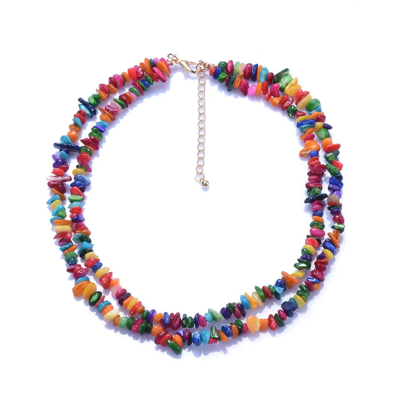 ZA Multicoloured Stone Beads Chokers Necklace Women Jewelry