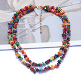 ZA Multicoloured Stone Beads Chokers Necklace Women Jewelry