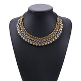 Indian Ethnic Vintage Big Bib Crystal Necklace Woman