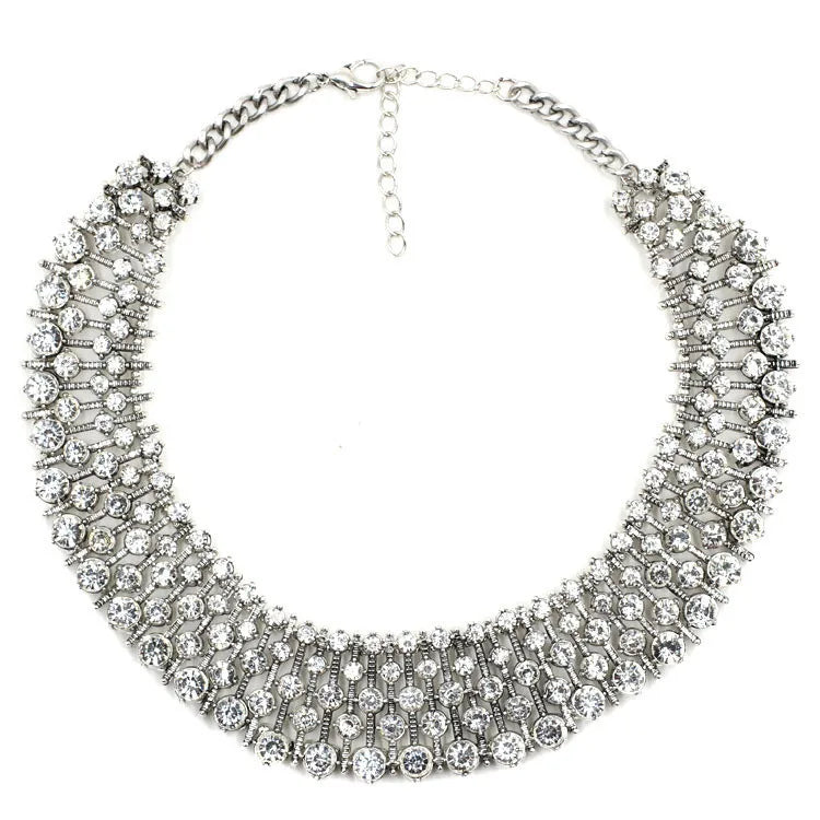 Indian Ethnic Vintage Big Bib Crystal Necklace Woman
