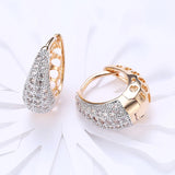 Zircon Crystal Hoop Earrings Wedding Ear Rings