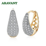 Zircon Crystal Hoop Earrings Wedding Ear Rings