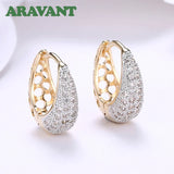 Zircon Crystal Hoop Earrings Wedding Ear Rings