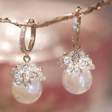 Colorful Mermaid Pearl Earrings Wedding Jewelry