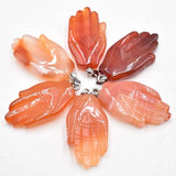 6pcs Natural Stone Palm Shape Charms Pendants for DIY Jewelry Making