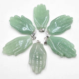 6pcs Natural Stone Palm Shape Charms Pendants for DIY Jewelry Making