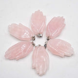 6pcs Natural Stone Palm Shape Charms Pendants for DIY Jewelry Making
