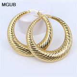 Stainless Steel Women Hoop Earrings Girls Earrings Round 23-48mm SL422