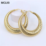 Stainless Steel Women Hoop Earrings Girls Earrings Round 23-48mm SL422