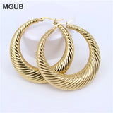 Stainless Steel Women Hoop Earrings Girls Earrings Round 23-48mm SL422