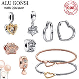 925 Sterling Silver Beads MOM Alphabet Charm Beads Fit Pan Bracelets Women