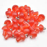 Cat Eye Stone Leaf Mushroom Pendants Lot of 24 for Jewelry Making