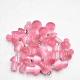 Cat Eye Stone Leaf Mushroom Pendants Lot of 24 for Jewelry Making
