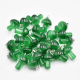 Cat Eye Stone Leaf Mushroom Pendants Lot of 24 for Jewelry Making