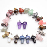 Cat Eye Stone Leaf Mushroom Pendants Lot of 24 for Jewelry Making