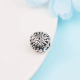 Celestial Snowflake Charm 925 Silver Beads Women Bracelet DIY Jewelry