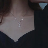 925 Silver Moon Necklace Choker for Women