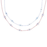 925 Silver Ocean Sea Eye Charm Pendant Necklace Enamel Women Choker