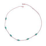 925 Silver Ocean Sea Eye Charm Pendant Necklace Enamel Women Choker