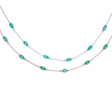925 Silver Ocean Sea Eye Charm Pendant Necklace Enamel Women Choker