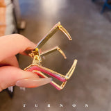 Stylish V Shape Hair Claw Clip - 6 Bright Colors - Bling Silicone Hair Organizer