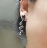 Baroque Pearl Silver Stud Dangle Earrings