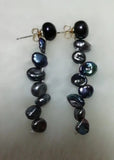Baroque Pearl Silver Stud Dangle Earrings