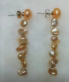 Champagne Pearl S925 Silver Dangle Earrings