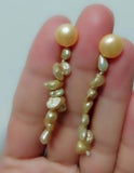 Champagne Pearl S925 Silver Dangle Earrings