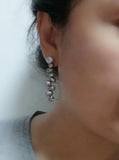 Real Gray Pearl S925 Silver Dangle Earrings