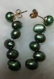 Green Pearl S925 Silver Dangle Earrings, Wedding Party Gift