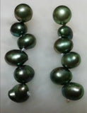Green Pearl S925 Silver Dangle Earrings, Wedding Party Gift