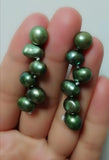 Green Pearl S925 Silver Dangle Earrings, Wedding Party Gift