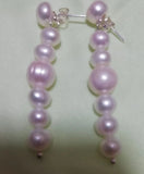 Sterling Silver Pearl Dangle Earrings, Wedding Party Gift