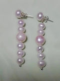 Sterling Silver Pearl Dangle Earrings, Wedding Party Gift