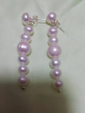 Sterling Silver Pearl Dangle Earrings, Wedding Party Gift