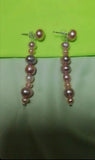 Pink Lavender Pearl S925 Stud Dangle Earrings