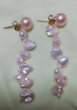 Real Pearl S925 Silver Dangle Earrings, Lady Gift