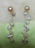 Real Pearl S925 Silver Dangle Earrings, Lady Gift