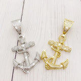 Iced Bling Anchors CZ Hip Hop Pendant Necklace