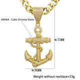 Iced Bling Anchors CZ Hip Hop Pendant Necklace