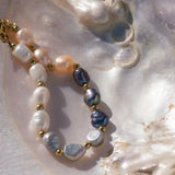 Stainless Steel Bracelet Natural Pearl Pink Gray High Woman