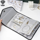 Travel Jewelry Organizer Roll - Rings Necklaces Storage Bag